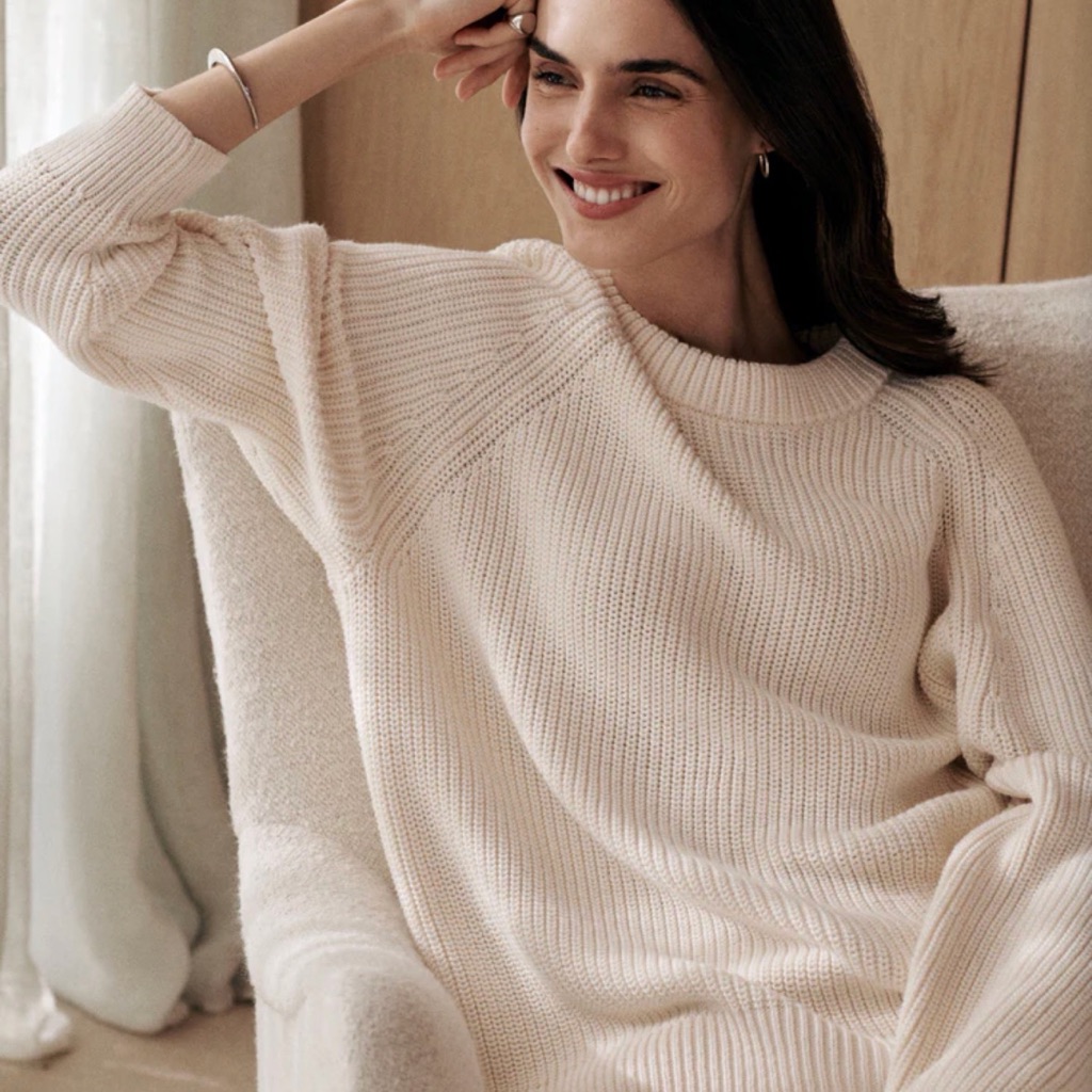 Jenni Kayne Womenâs Cotton Fisherman Sweater Size Small